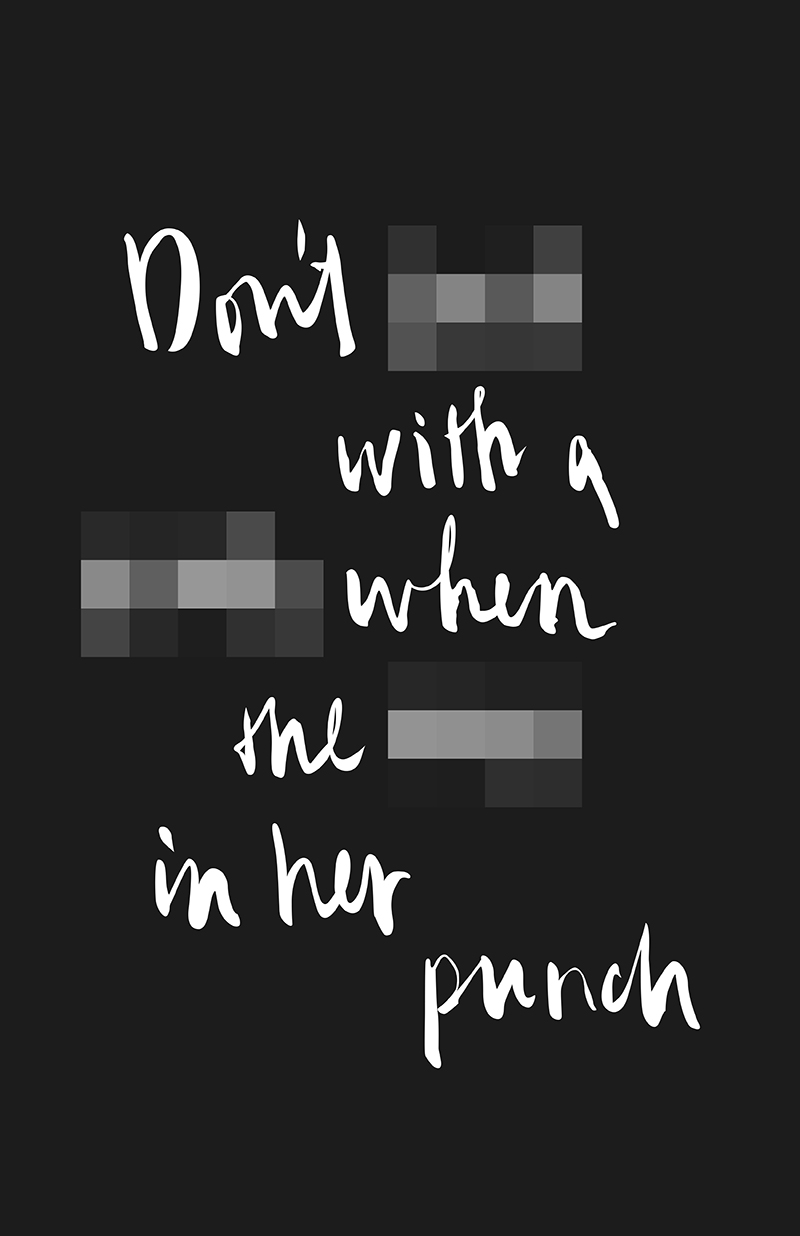 Don’t — with a — when the — in her punch.