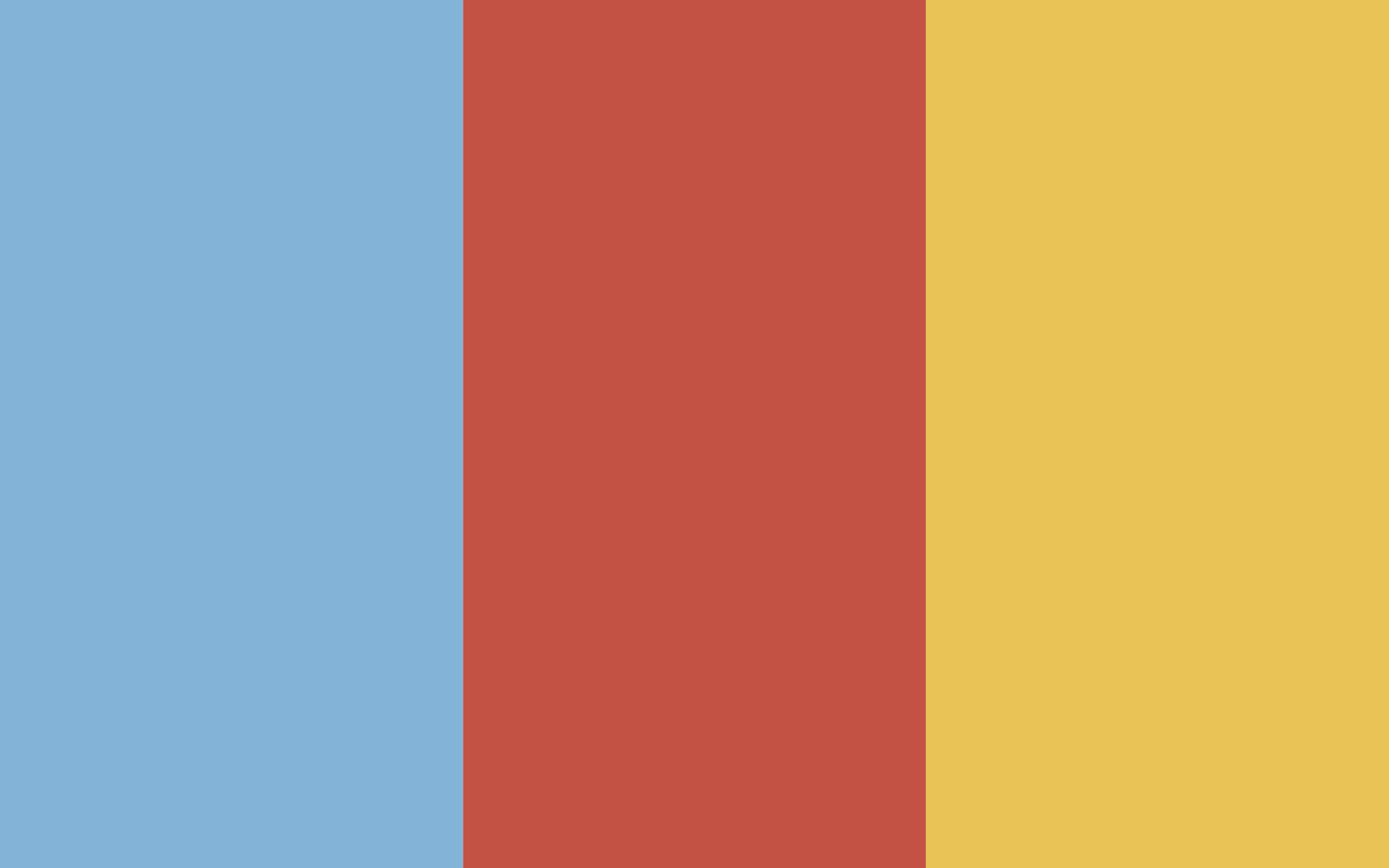 Three colors: Dolphin Blue, Grandmaster Red, and Empathy Gold.